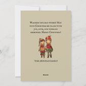 Vintage Kerstboom Kinderen Sneeuw Feestdagenkaart (Achterkant)