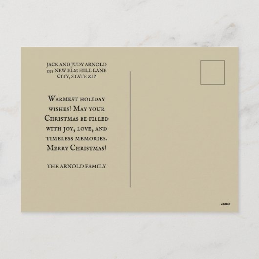 Vintage Kerstboom Kinderen Sneeuw Feestdagenkaart (Achterkant)