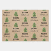 Vintage kerstboom Kraft Festive Xmas Inpakpapier Vel (Voorkant)