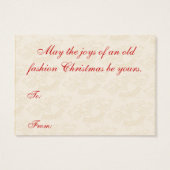 Vintage kerstboom - Labels met cadeaus Visitekaartjes (Achterkant)