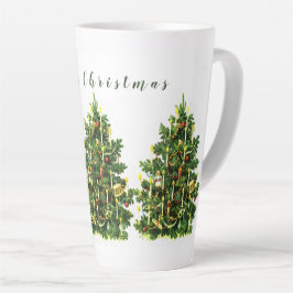 Vintage kerstboom latte mok