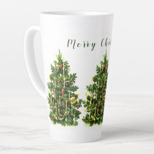 Vintage kerstboom latte mok (Linkerhoek)