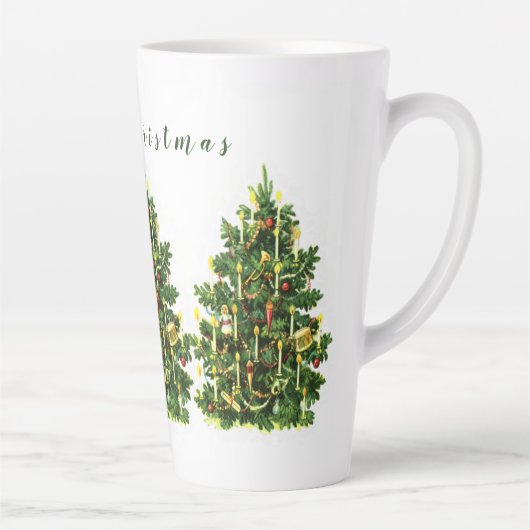 Vintage kerstboom latte mok (Rechts)