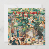 Vintage kerstboom Lithographic Feestdagenkaart (Voorkant)