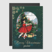 Vintage-kerstboom, Little Girl Snowflakes (Voorkant / Achterkant)