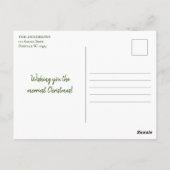 Vintage-kerstboom met deer briefkaart (Achterkant)