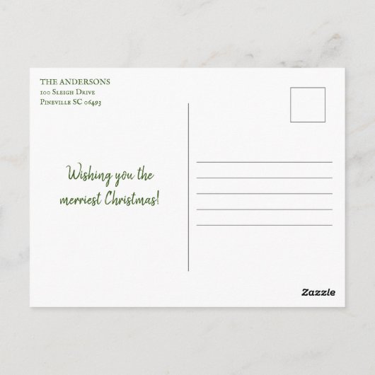 Vintage-kerstboom met deer briefkaart (Achterkant)