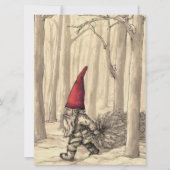 Vintage kerstboom met kerstboom feestdagenkaart (Voorkant)