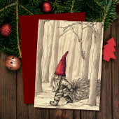 Vintage kerstboom met kerstboom feestdagenkaart