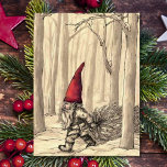 Vintage kerstboom met kerstboom feestdagenkaart<br><div class="desc">Vintage kerstboomgaard en kerstboomgaard Kaart.</div>