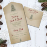 Vintage Kerstboom met Lichten Kraft Bruiloft All In One Uitnodiging<br><div class="desc">Vintage Kerstboom met Lichten Kraft Bruiloft * Klik op de knop aanpassen voor meer flexibiliteit bij het wijzigen van de tekst en de afbeeldingen! Variaties van dit ontwerp en coördinerende producten zijn beschikbaar in onze winkel, zazzle.com/store/doodlelulu. Neem contact met ons op als u dit ontwerp op een specifiek product wilt...</div>