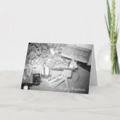 Vintage kerstboom met speelgoed feestdagen kaart (Voorkant)