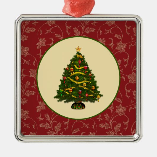 Vintage kerstboom metalen ornament (Voorkant)