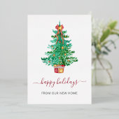 Vintage kerstboom Move Folie Feestdagenkaart (Staand Voorkant)