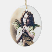 Vintage kerstboom Ornament Angel met Lute (Rechts)