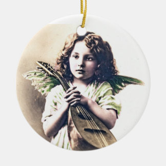 Vintage kerstboom Ornament Angel met Lute