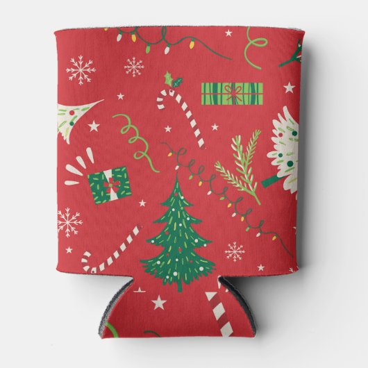 Vintage kerstboom: ornamentaal ontwerp. blikjeskoeler (Voorkant)