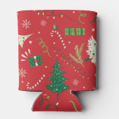 Vintage kerstboom: ornamentaal ontwerp. blikjeskoeler (Achterkant)