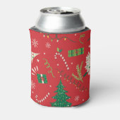 Vintage kerstboom: ornamentaal ontwerp. blikjeskoeler (Blikje Achterkant)