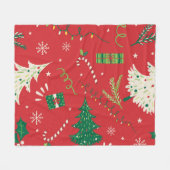 Vintage kerstboom: ornamentaal ontwerp. fleece deken (Voorkant (Horizontaal))