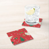 Vintage kerstboom: ornamentaal ontwerp. kartonnen onderzetters (Insitu)