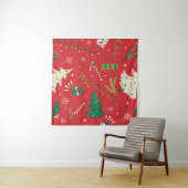 Vintage kerstboom: ornamentaal ontwerp. wandkleed (In situ)