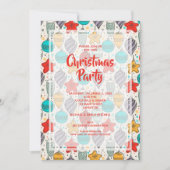 Vintage Kerstboom Ornamenten Party Kaart (Voorkant)