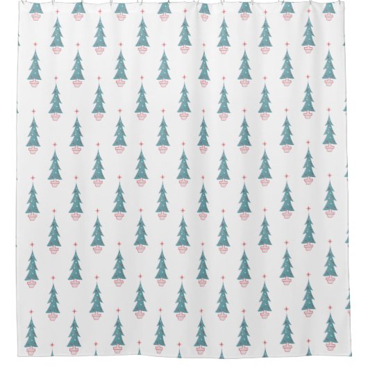 Vintage kerstboom patroon badhanddoek douchegordijn (Voorkant)