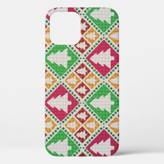 Vintage kerstboom patroon. Case-Mate iPhone case (Achterkant)