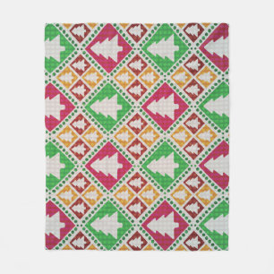 Vintage kerstboom patroon. fleece deken