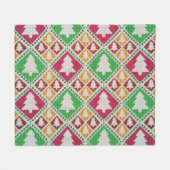 Vintage kerstboom patroon. fleece deken (Voorkant (Horizontaal))