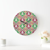Vintage kerstboom patroon. grote klok (Huis)