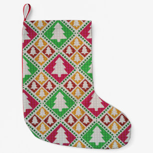 Vintage kerstboom patroon. kleine kerstsok
