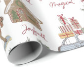 Vintage kerstboom, peperkoek en auto cadeaupapier (Rol Hoek)