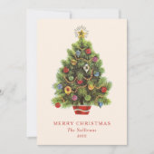 Vintage Kerstboom Platte vakantie Kaart (Voorkant)