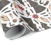 Vintage kerstboom Poinsettia Cadeaupapier (Rol Hoek)