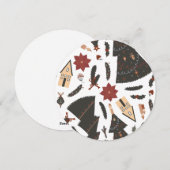 Vintage kerstboom Poinsettia Feestdagenkaart (Voorkant / Achterkant)