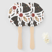 Vintage kerstboom Poinsettia Handwaaier (Voorkant en achterkant)