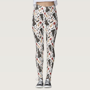 Vintage kerstboom Poinsettia Leggings