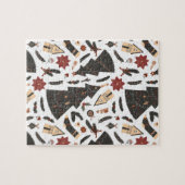 Vintage kerstboom Poinsettia Legpuzzel (Horizontaal)