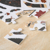 Vintage kerstboom Poinsettia Legpuzzel (Zijkant)