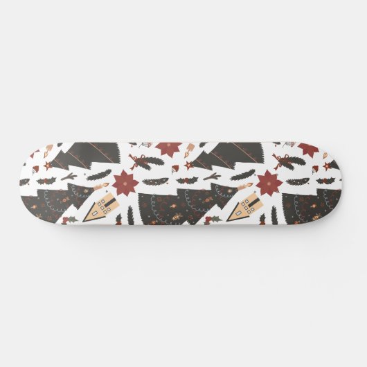 Vintage kerstboom Poinsettia Persoonlijk Skateboard (Horizontaal)