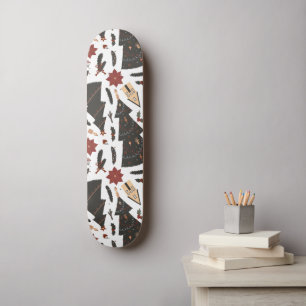 Vintage kerstboom Poinsettia Persoonlijk Skateboard