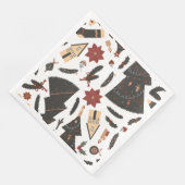 Vintage kerstboom Poinsettia Servet (Hoek)