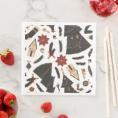 Vintage kerstboom Poinsettia Servet (Insitu)