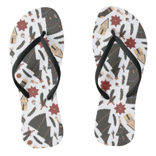 Vintage kerstboom Poinsettia Teenslippers