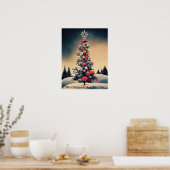 Vintage kerstboom poster (Keuken)