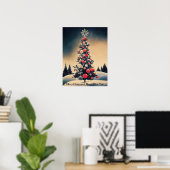 Vintage kerstboom poster (Thuiskantoor)