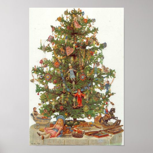 Vintage kerstboom poster (Voorkant)