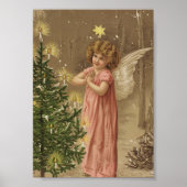 Vintage-kerstboom, Poster Angel en kerstboom (Voorkant)